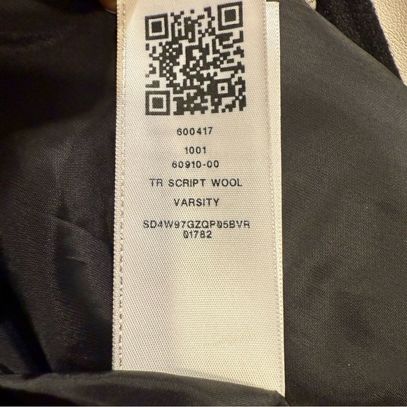 True Religion NWT Script Wool Horseshoe Varsity Jacket Black/Pink - Picture 11 of 11